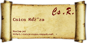 Csics Róza névjegykártya